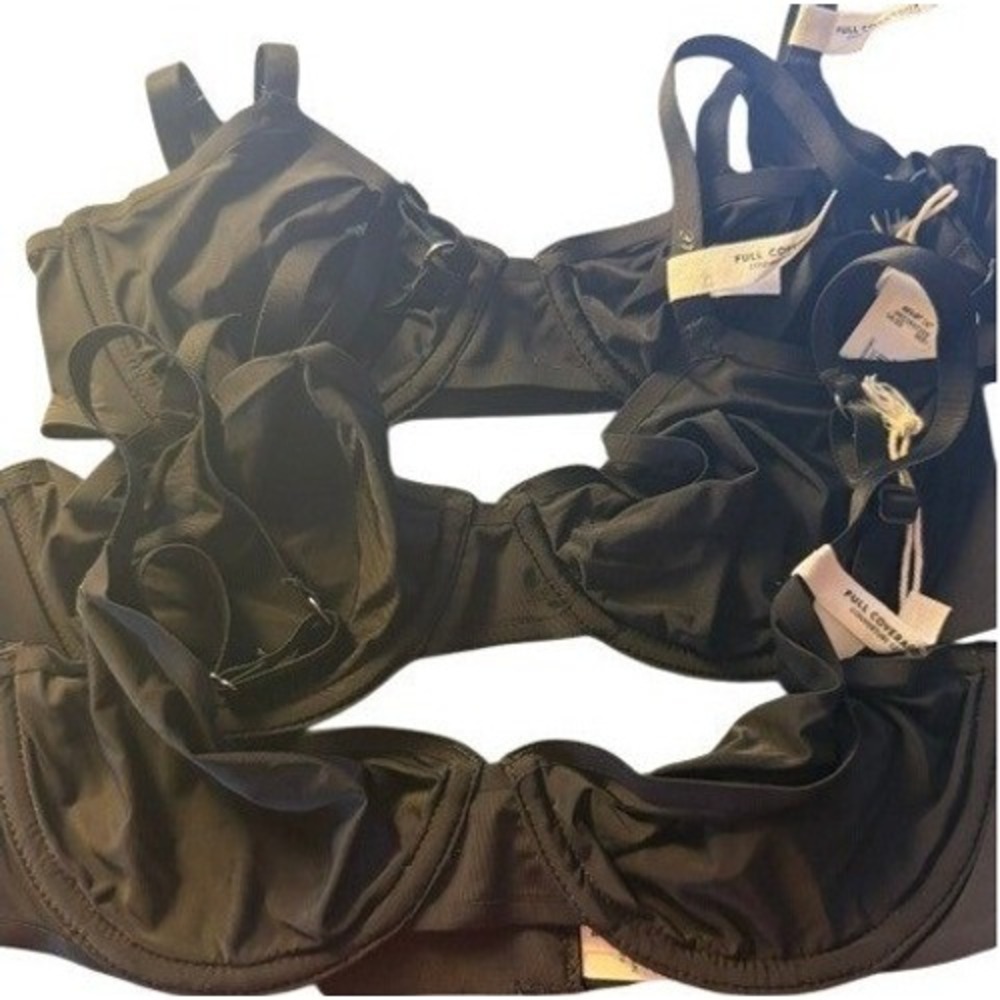 Aerie Full Coverage Bra 32C True Black Underwire Lightly Lined New Set of 3